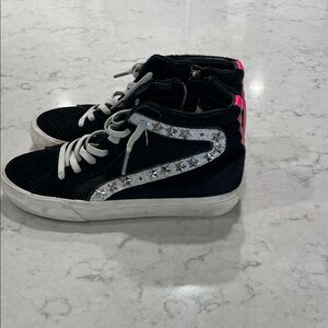 Vintage Havana Black and Pink High-Top Sneakers